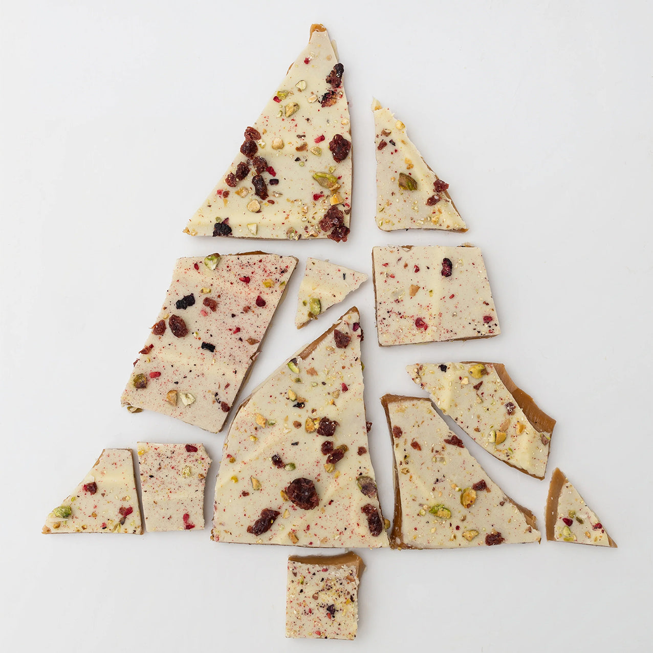 Christmas Edition White Chocolate, Pistachio & Berry Toffee 200g