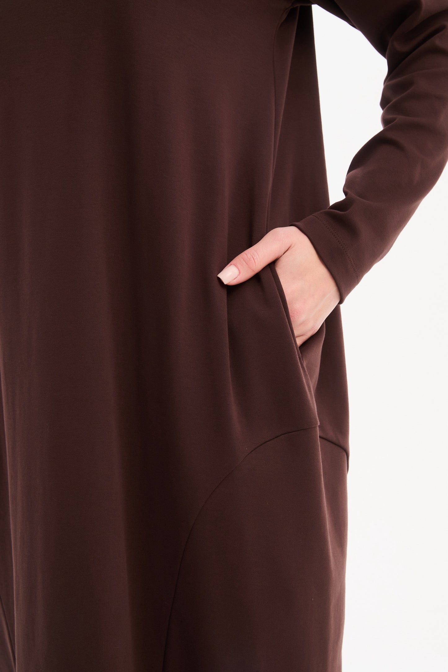 Stripe Back Ovoid Dress Chocolate