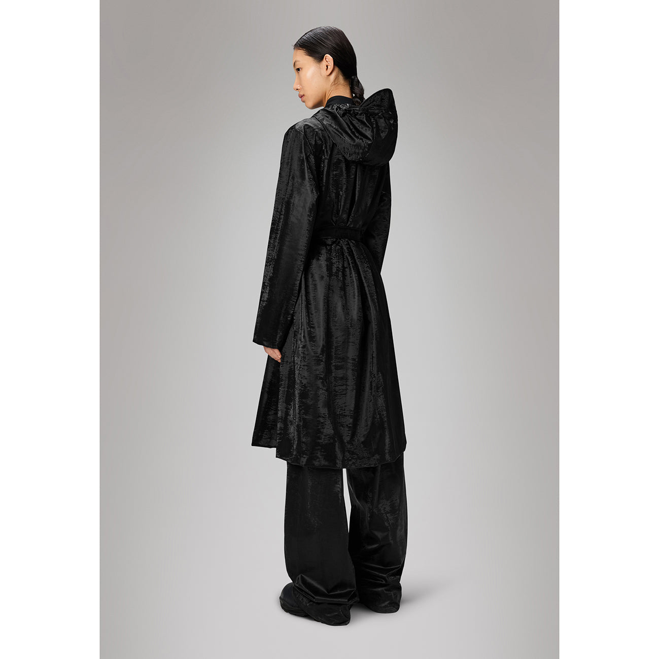 Rains - A-Line Longer Jacket Coal