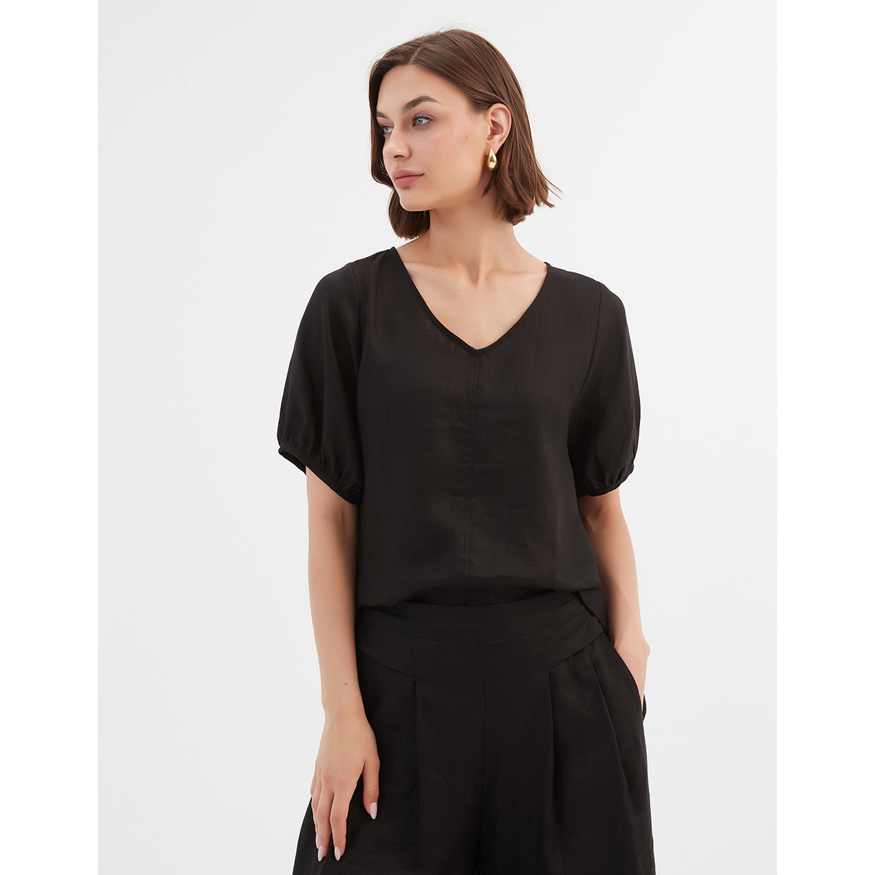 Bishop Sleeve Top Black