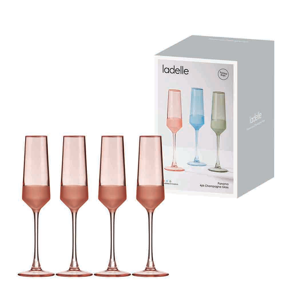 Panama Coral Champagne Glass 4pk