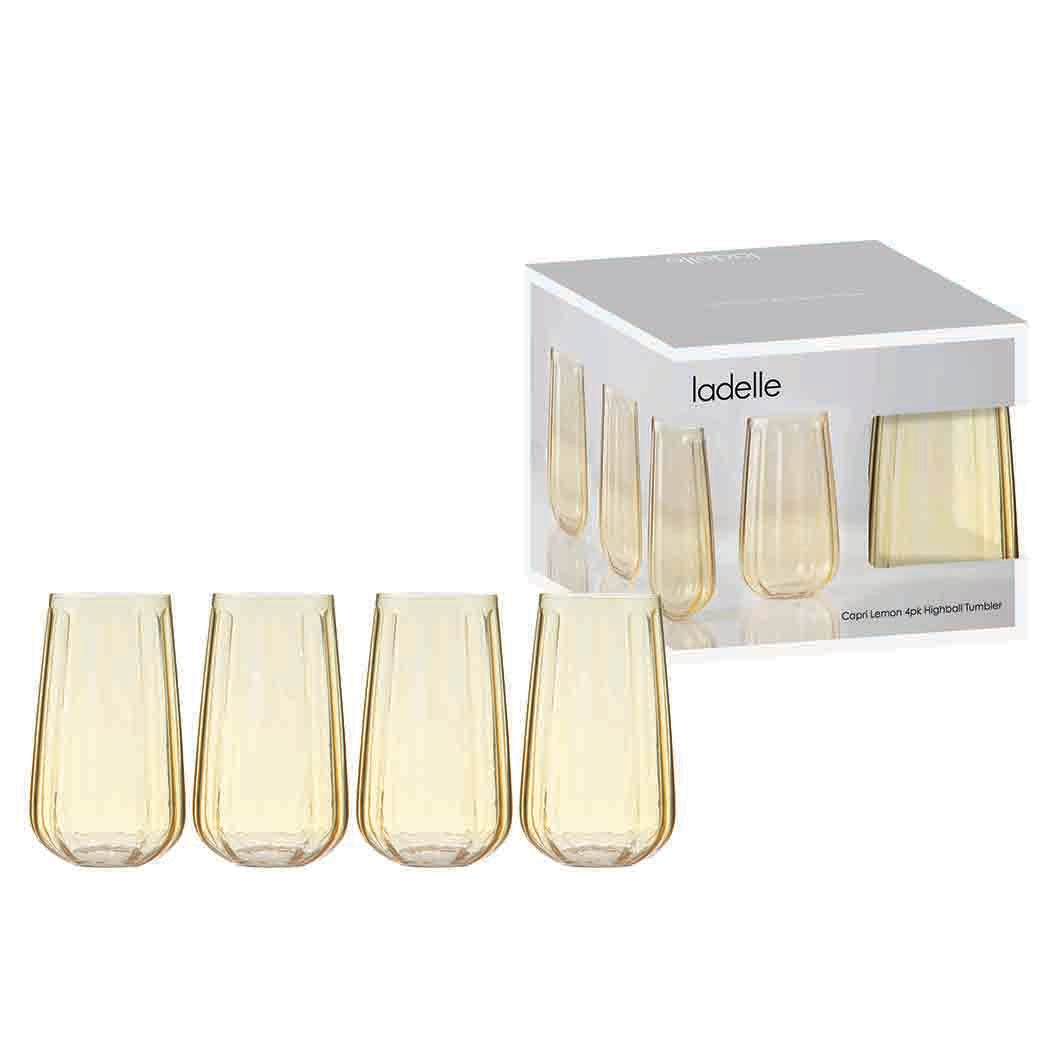 Capri Lemon Highball Tumbler 4pk