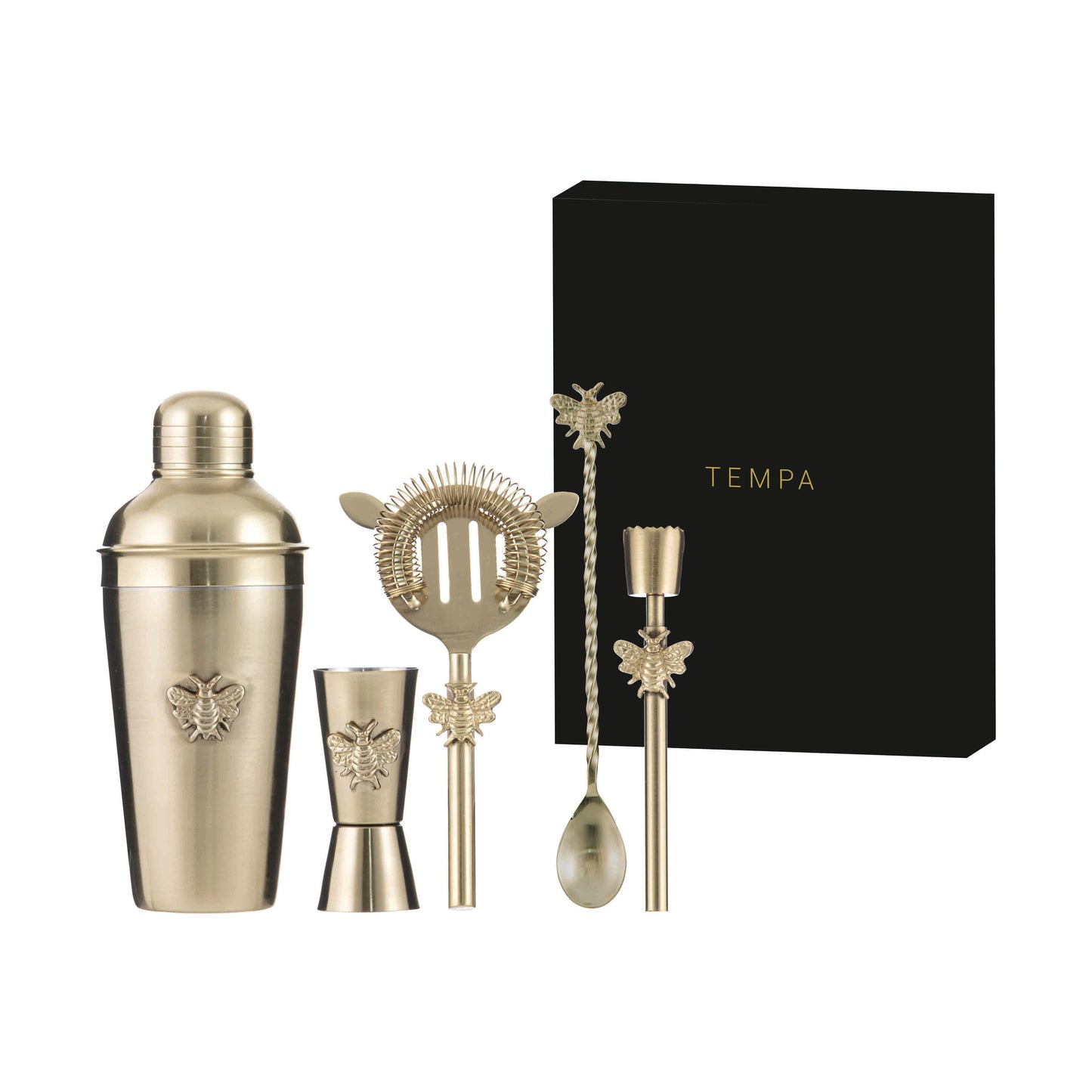 Modern Bee Barware Set 4pc