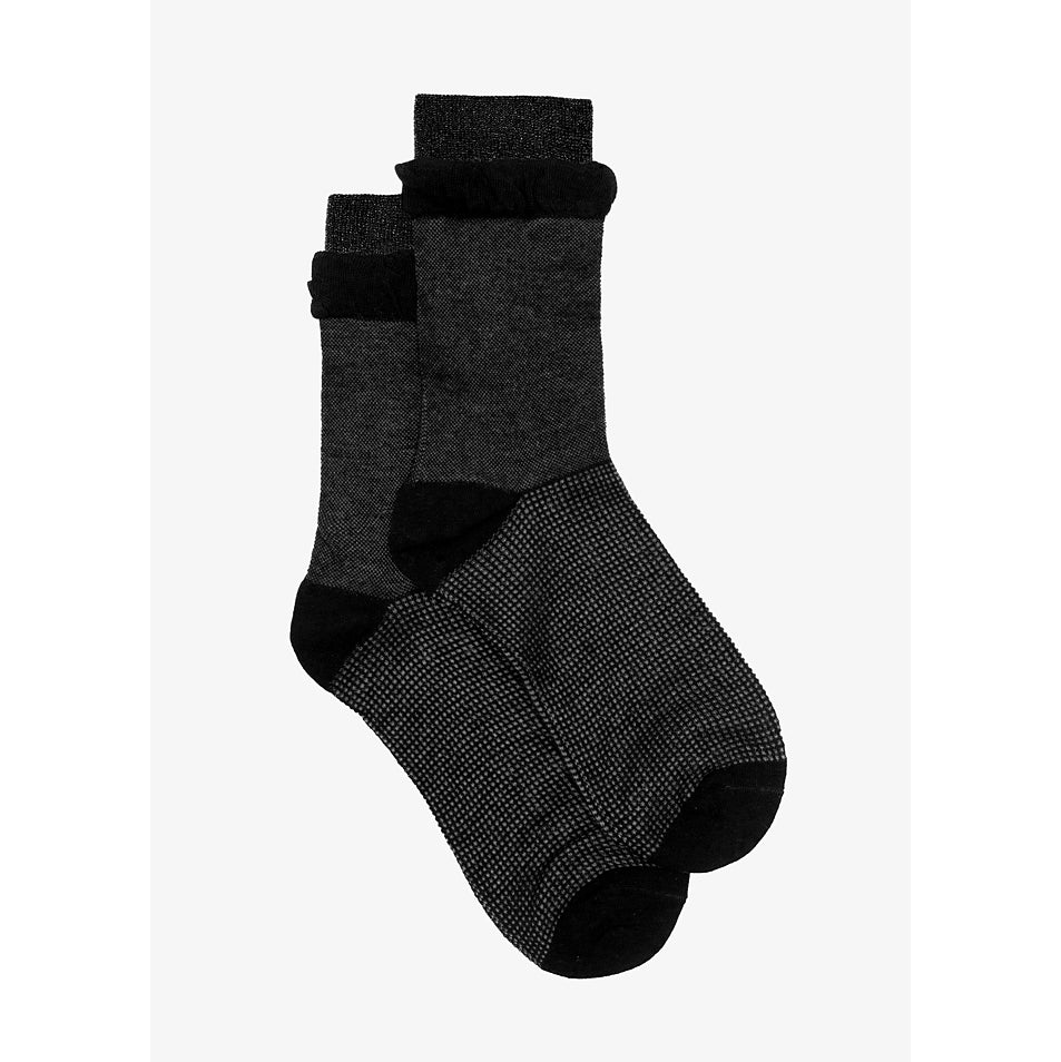 Black Frill Top Sock