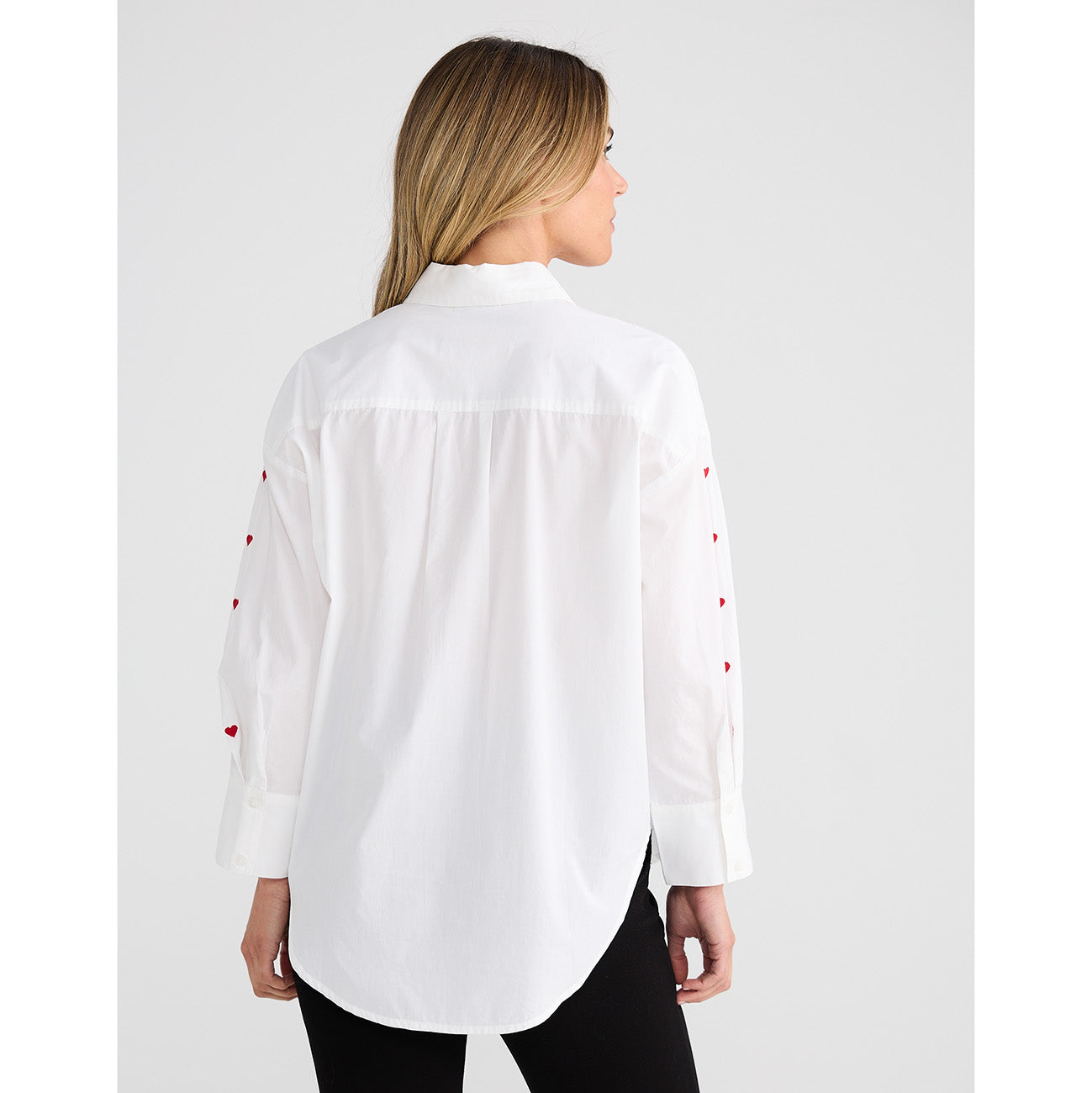 Thea Shirt White Hearts