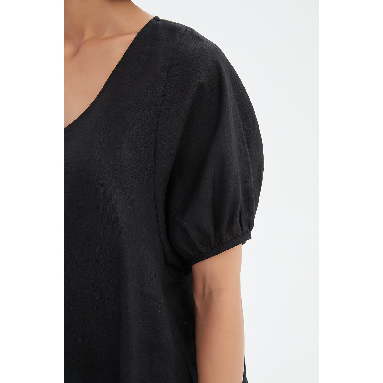 Bishop Sleeve Black Top