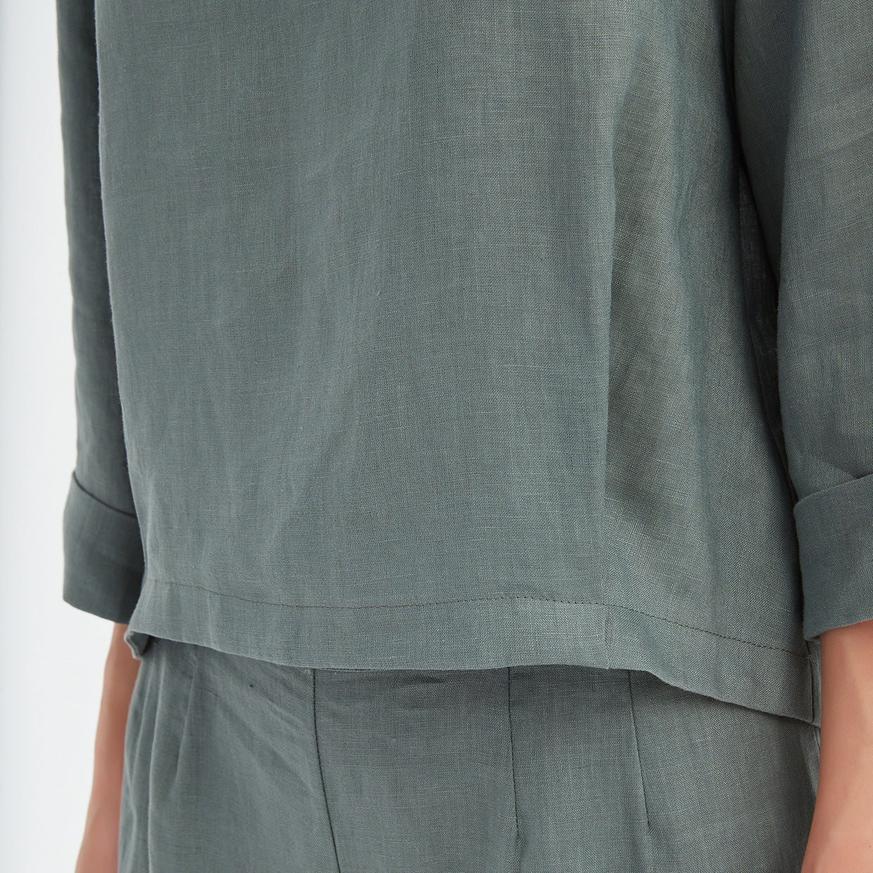 Pleat Hem Top Petrol