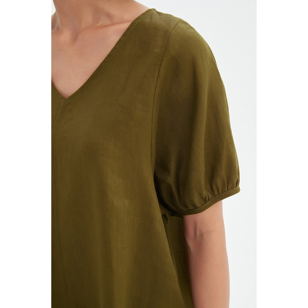 Bishop Sleeve Dark Moss Top