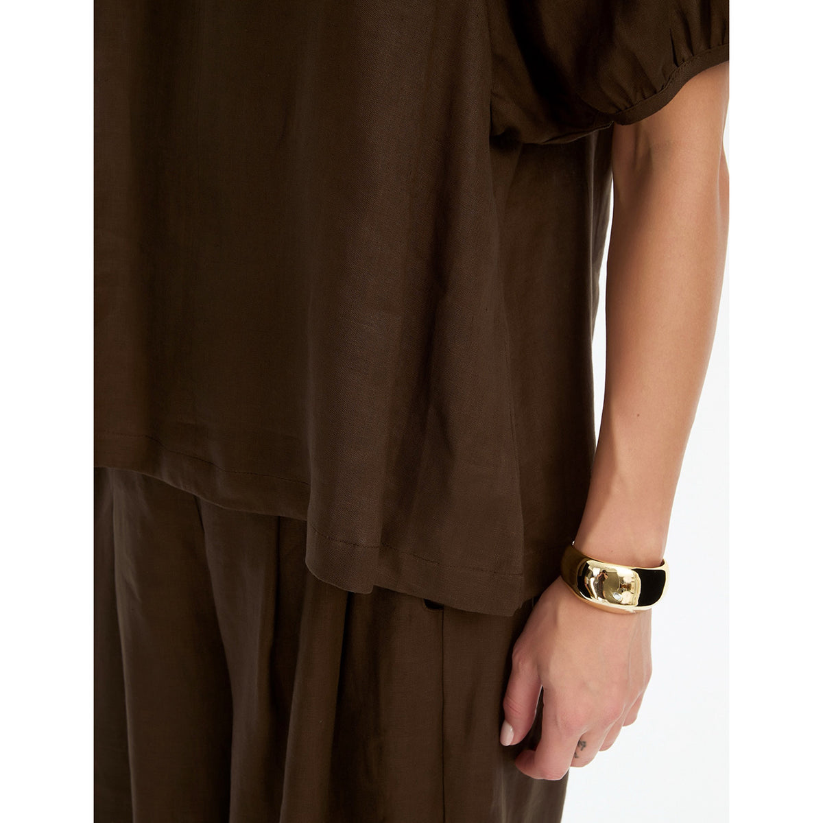 Bishop Sleeve Top Chocolate