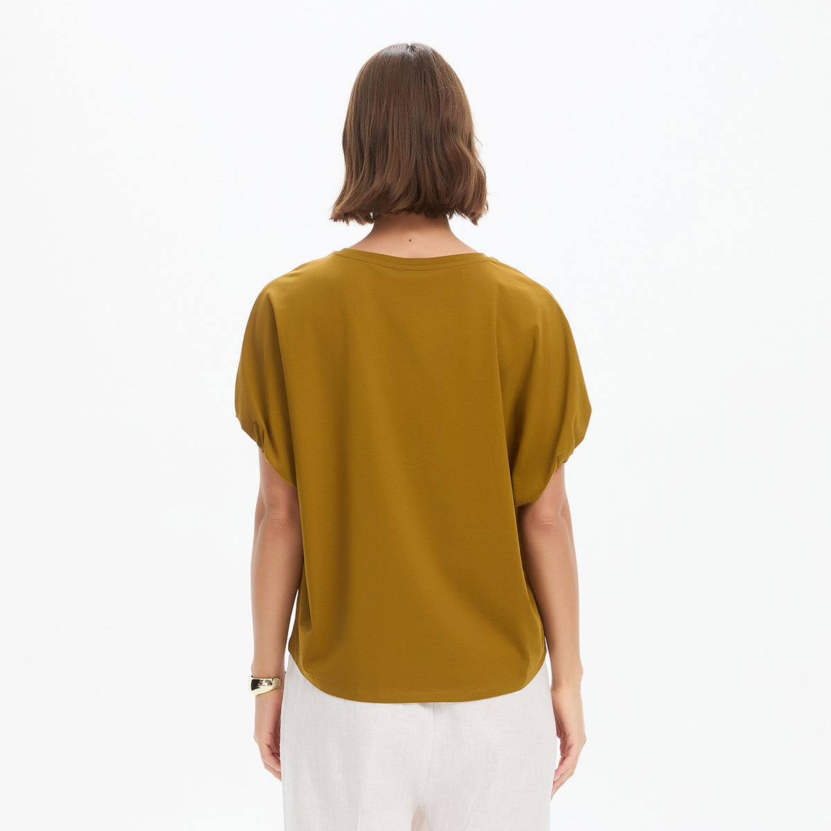 Bubble Sleeve Tee Deep Gold