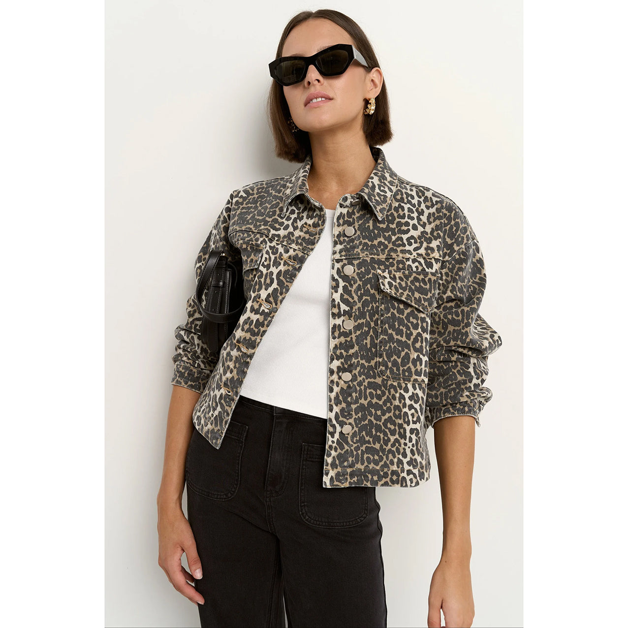 Echo Leopard Print Denim Jacket