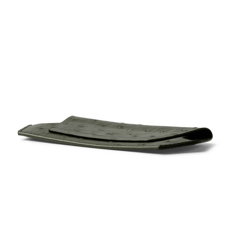 F&L Glasses Case Ostrich Print Olive