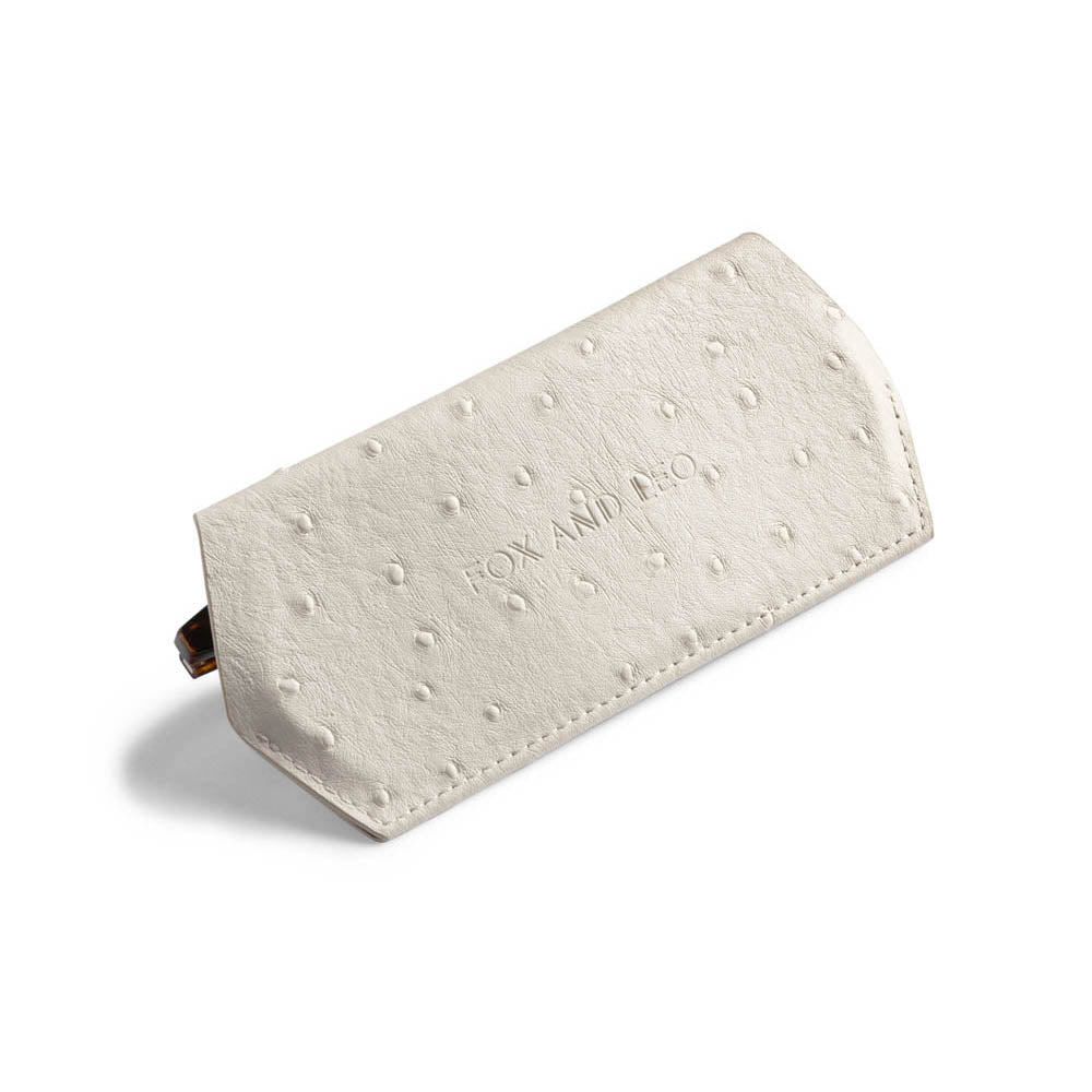 F&L Glasses Case Ostrich Print Stone