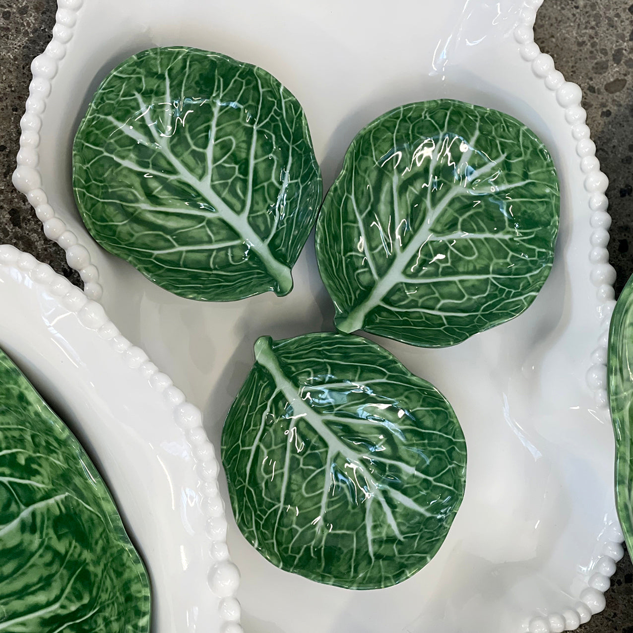 Melamine Cabbage Green Leaf Small Dish 13cm