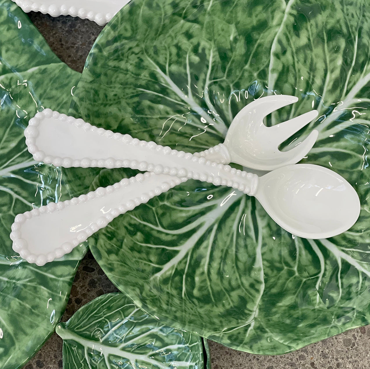 Melamine Pearl Salad Servers White