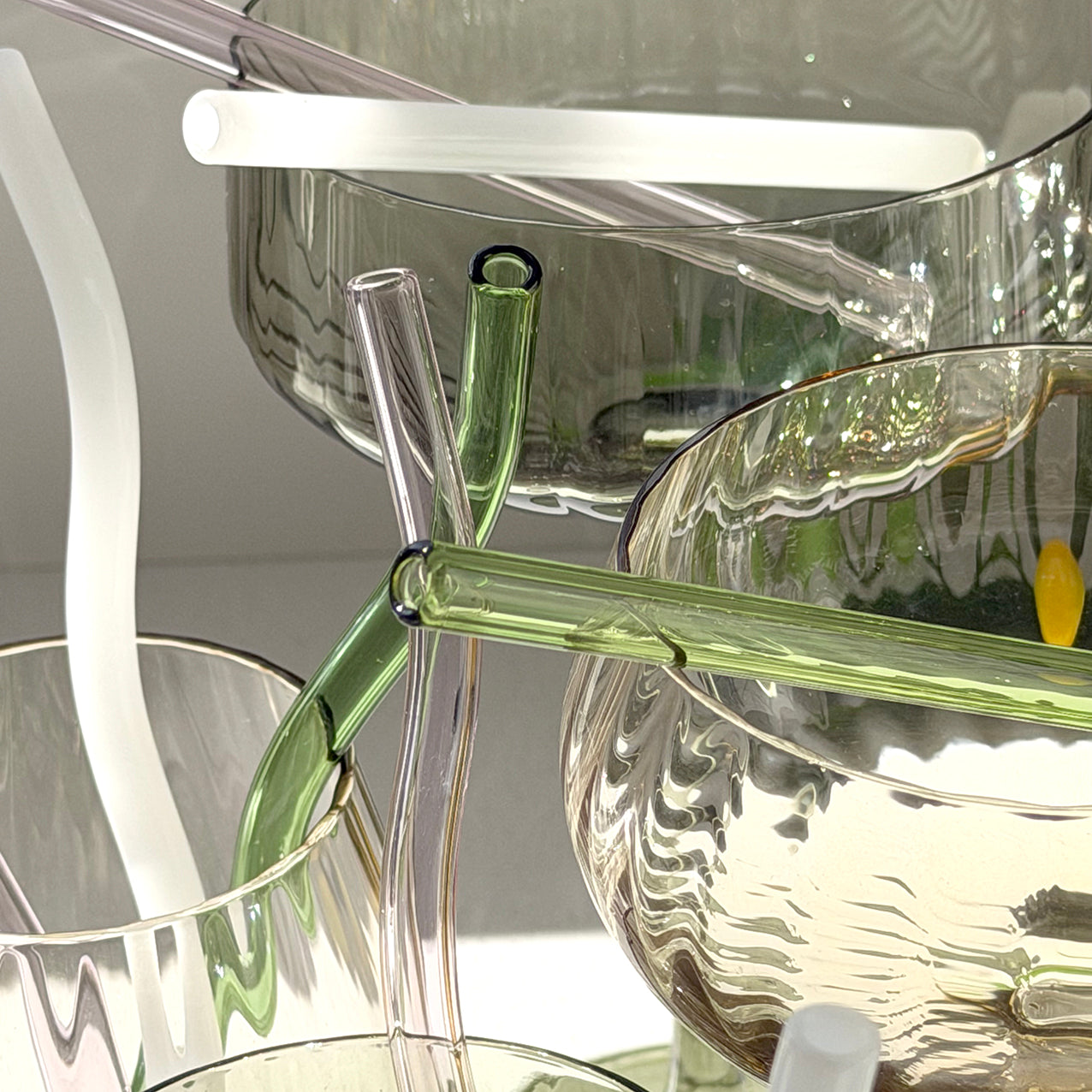 Cocktail Glass Straw Pk4 Green