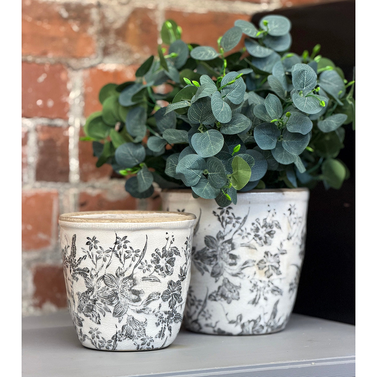 ceramic plant pots nz Black Floral Ceramic Pot – Arthaus NP