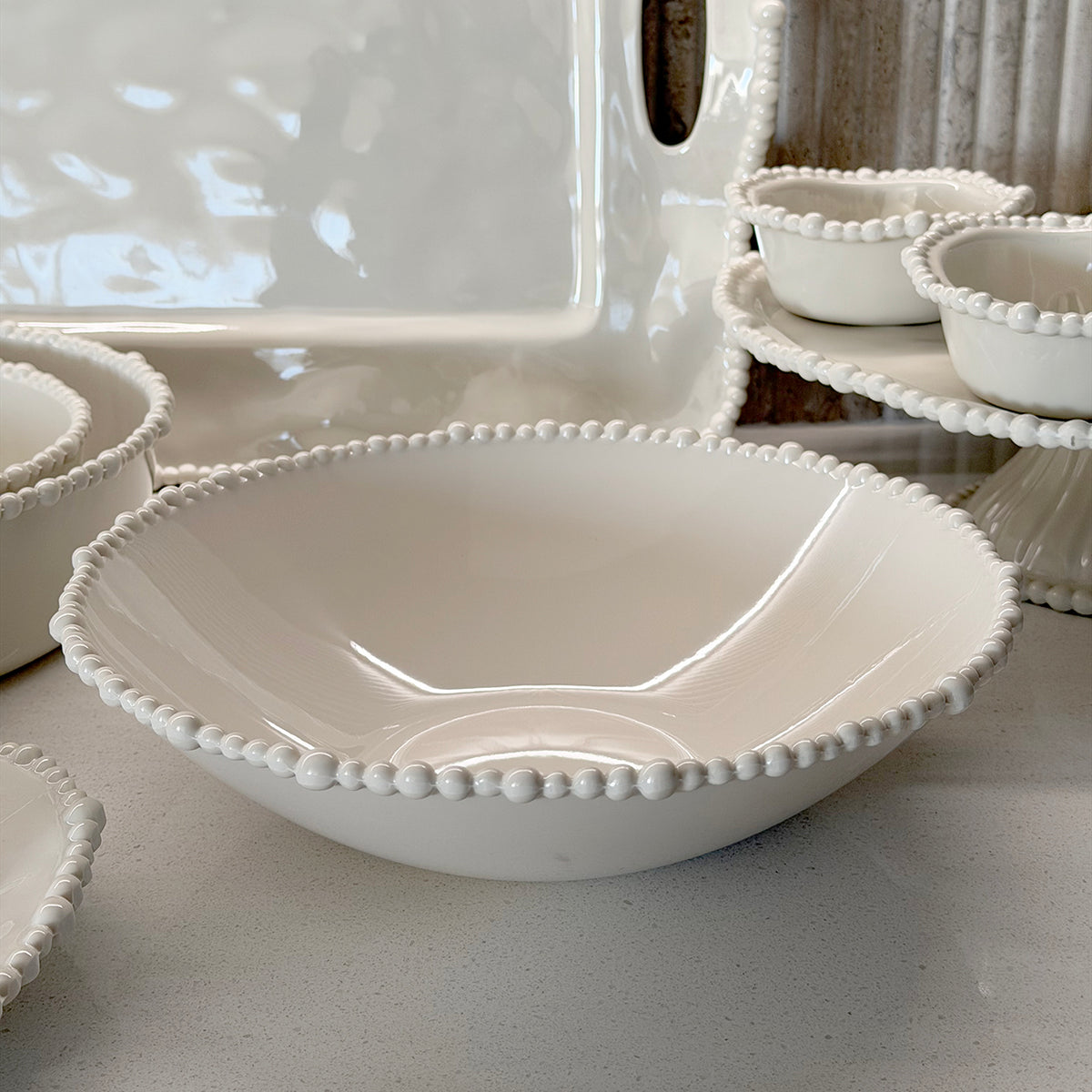 Melamine Pearl Sand Tapered Bowl 29cm