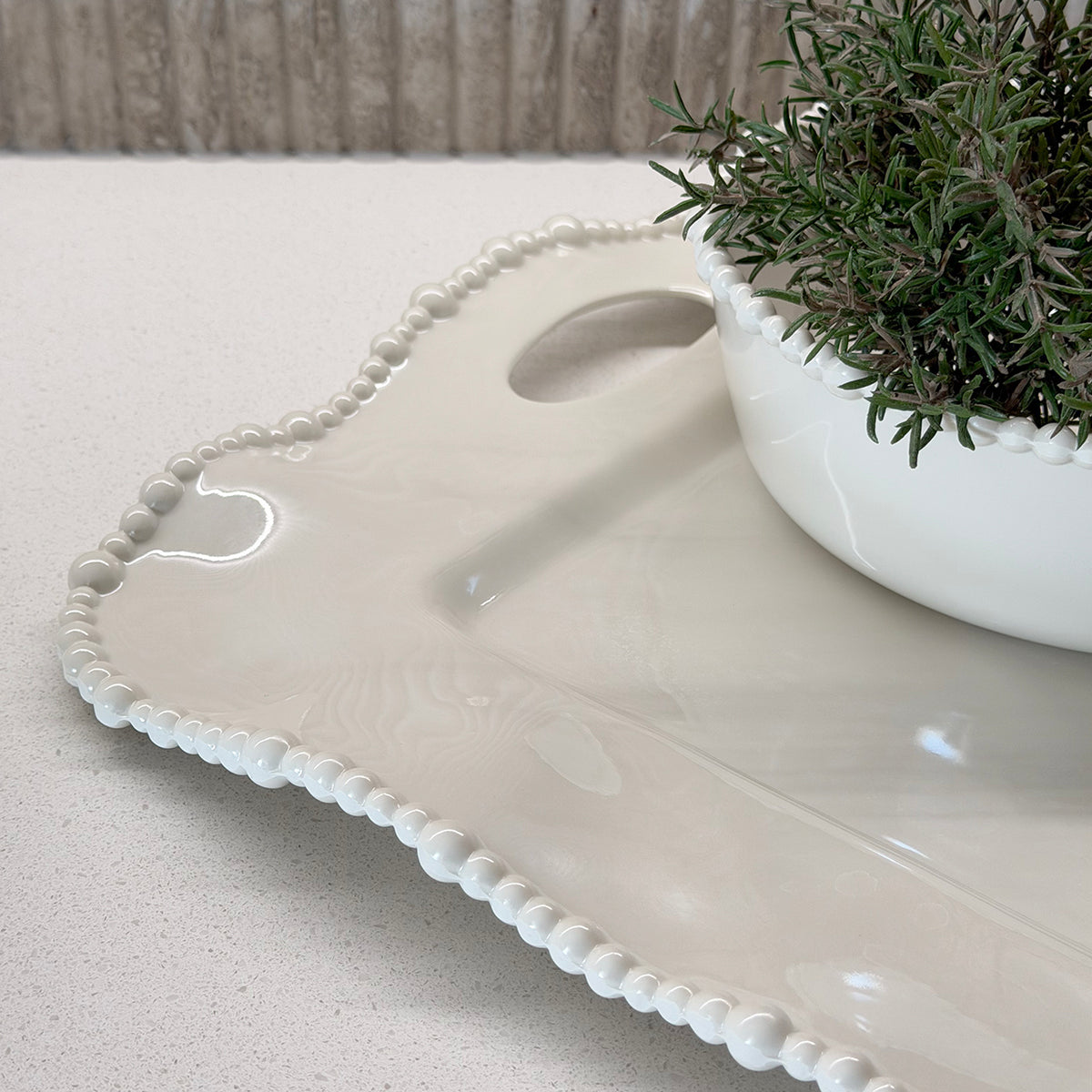 Melamine Pearl Sand Handle Tray 50cm