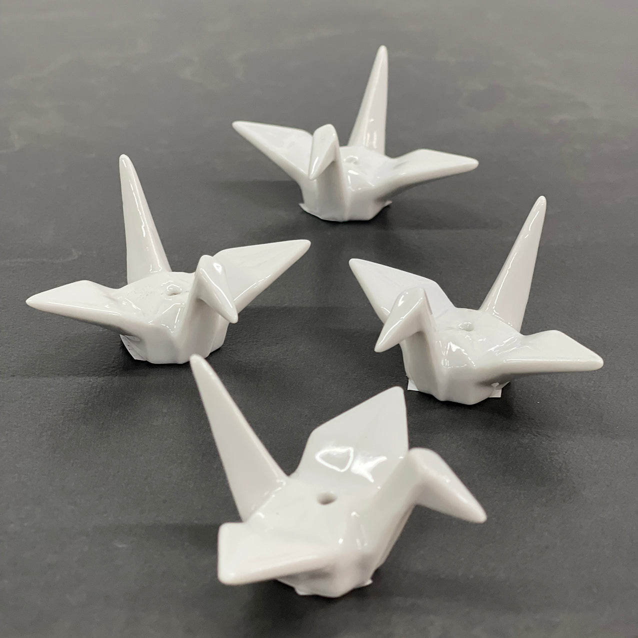 White Origami Crane Incense Stand