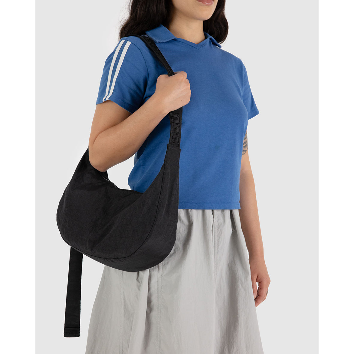 Baggu Medium Nylon Crescent Bag Black