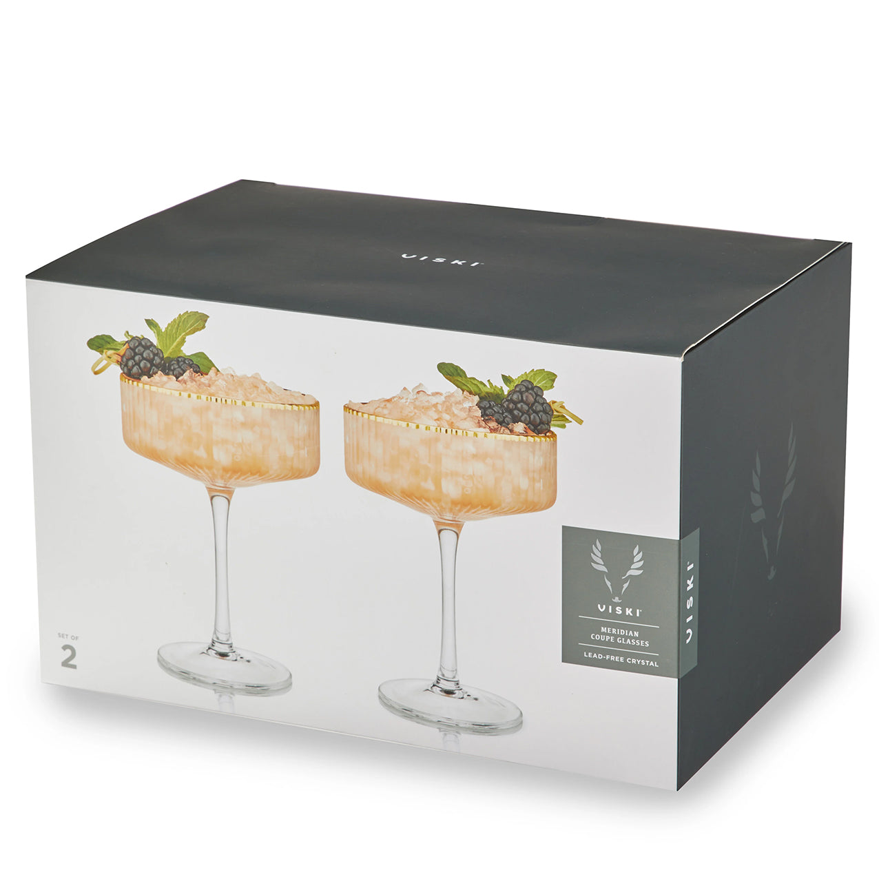 Meridian Crystal Coupe Glasses Set 2