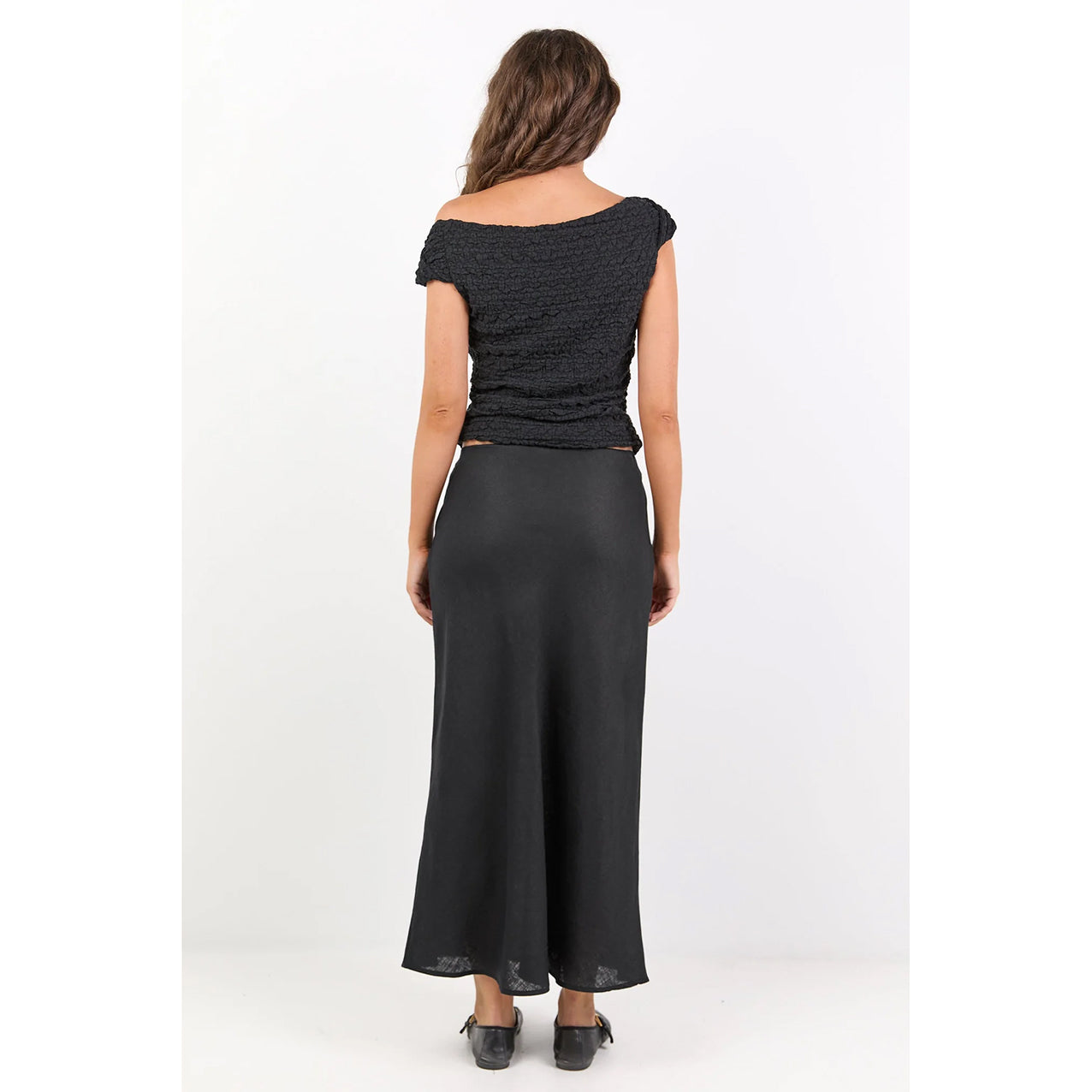 Bliss Black Linen Skirt