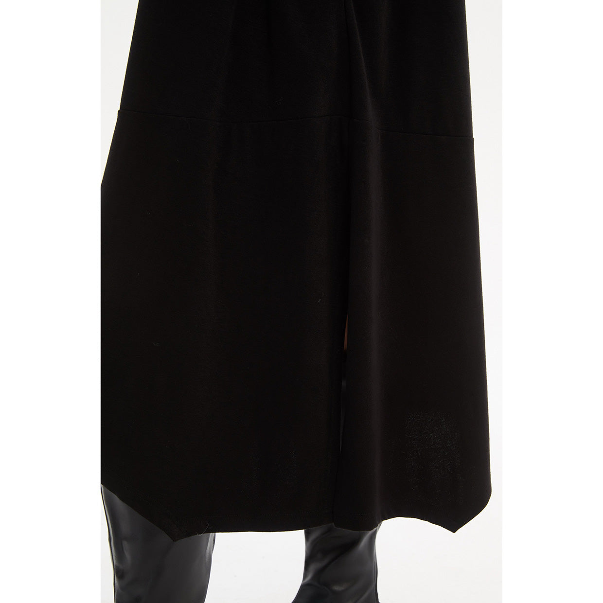 Overlay Panel Knit Dress Black