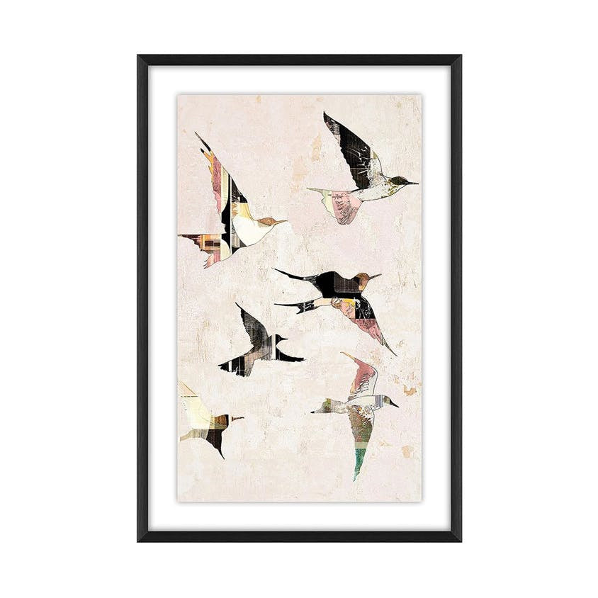 Patchwork Skies Glass Framed Print