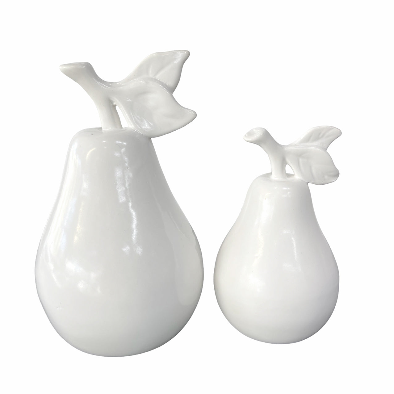 Pear Sculpture Set 2 White