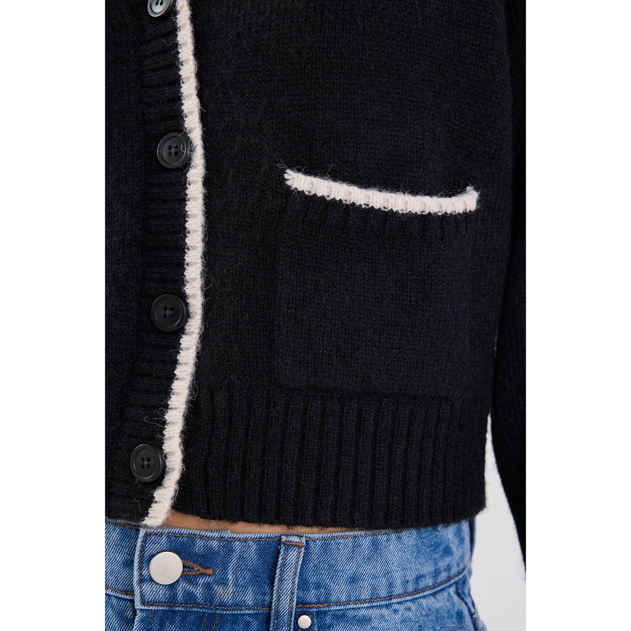 Rapport Black Contrast Edge Cardigan