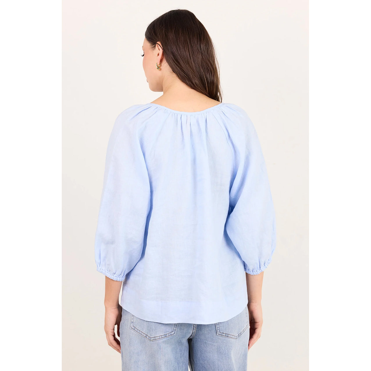 Revolutionary Ice Blue Linen Top