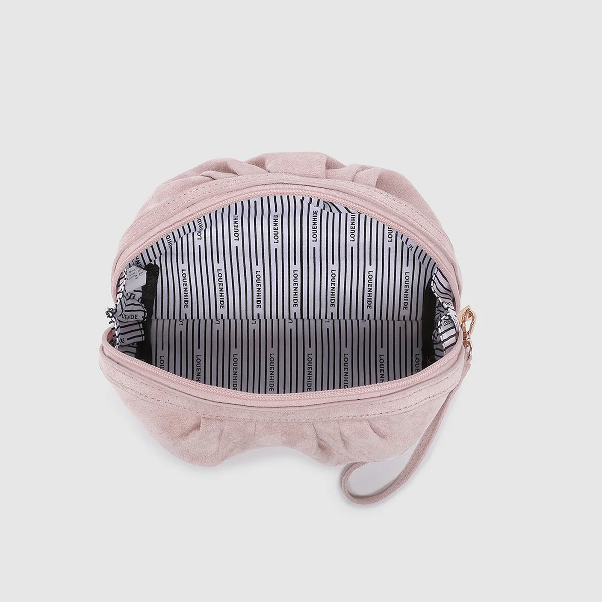 Sarski Suedette Makeup Bag Pale Pink