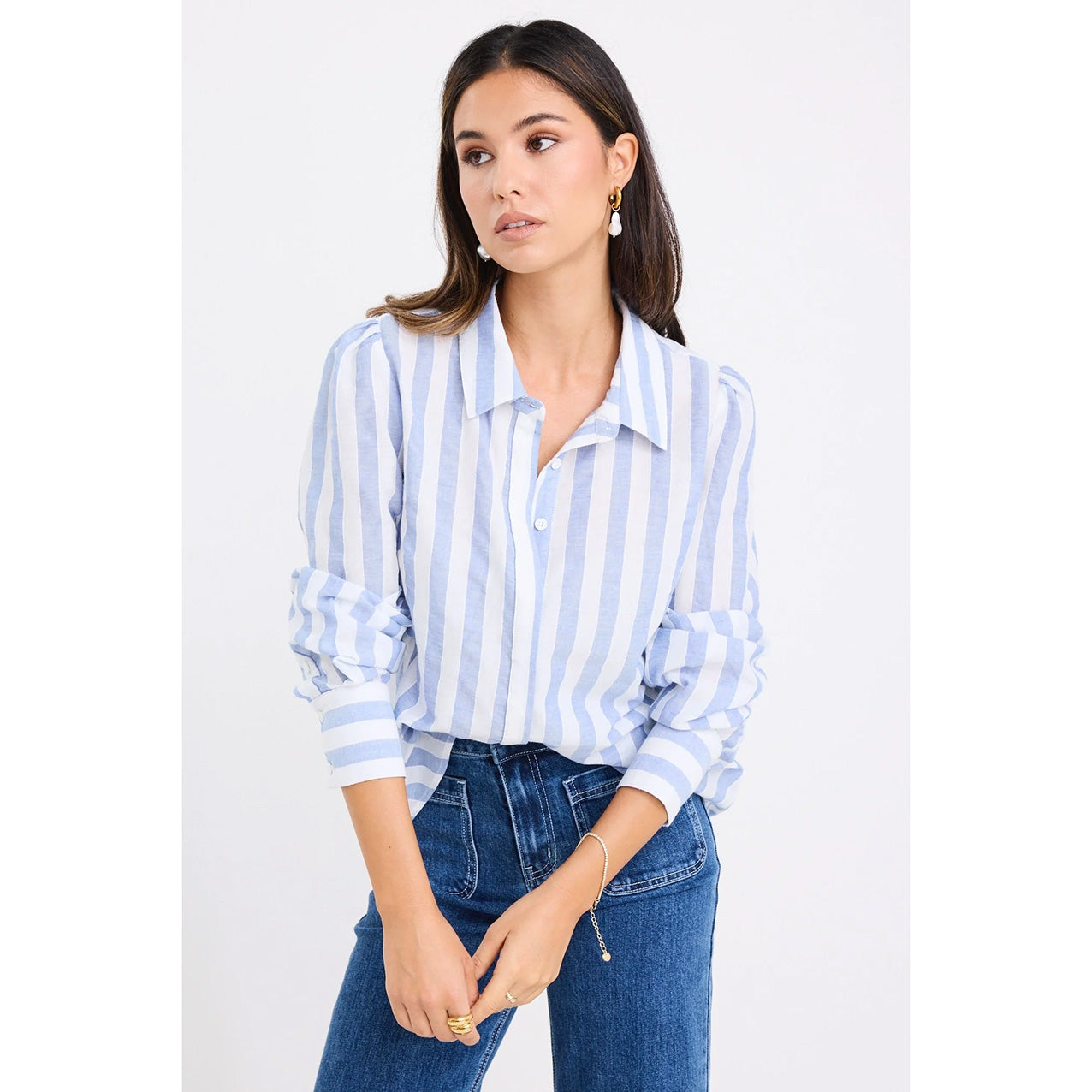 Solidify Sky Blue Stripe Shirt
