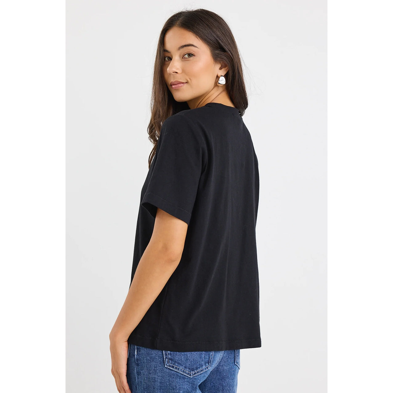 Street Black Crew Neck Boxy Tee