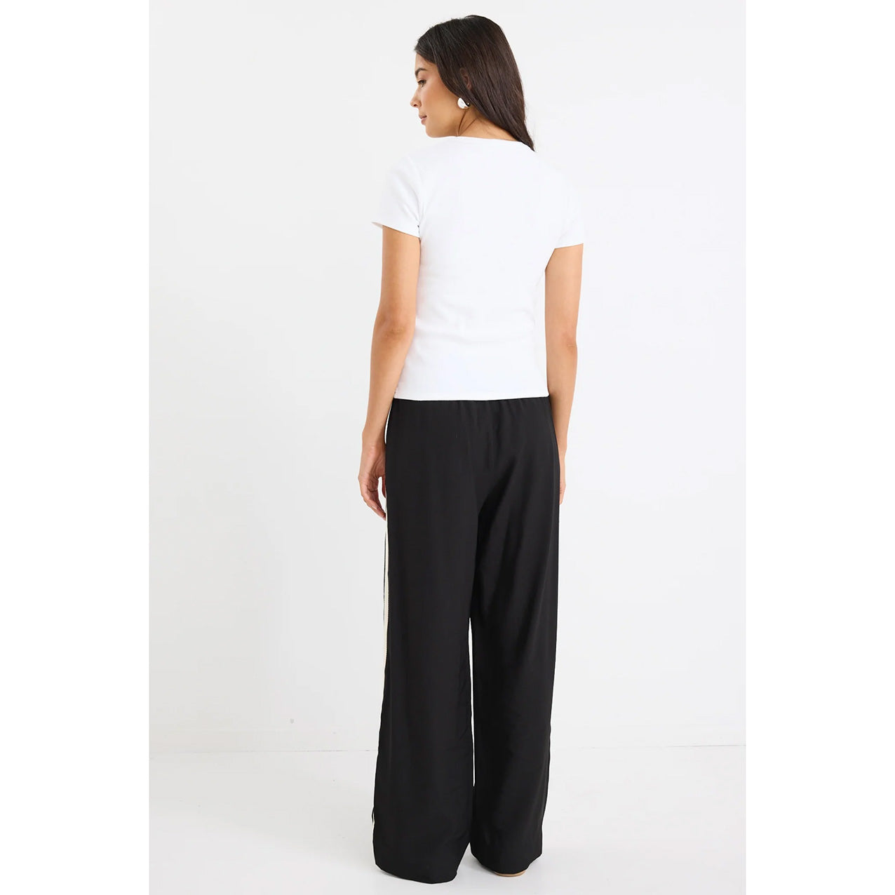 Townie Black Matte Stripe Pant