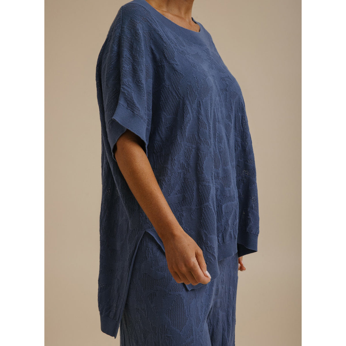 Paradis Jacquard Short Sleeve Pullover Ocean