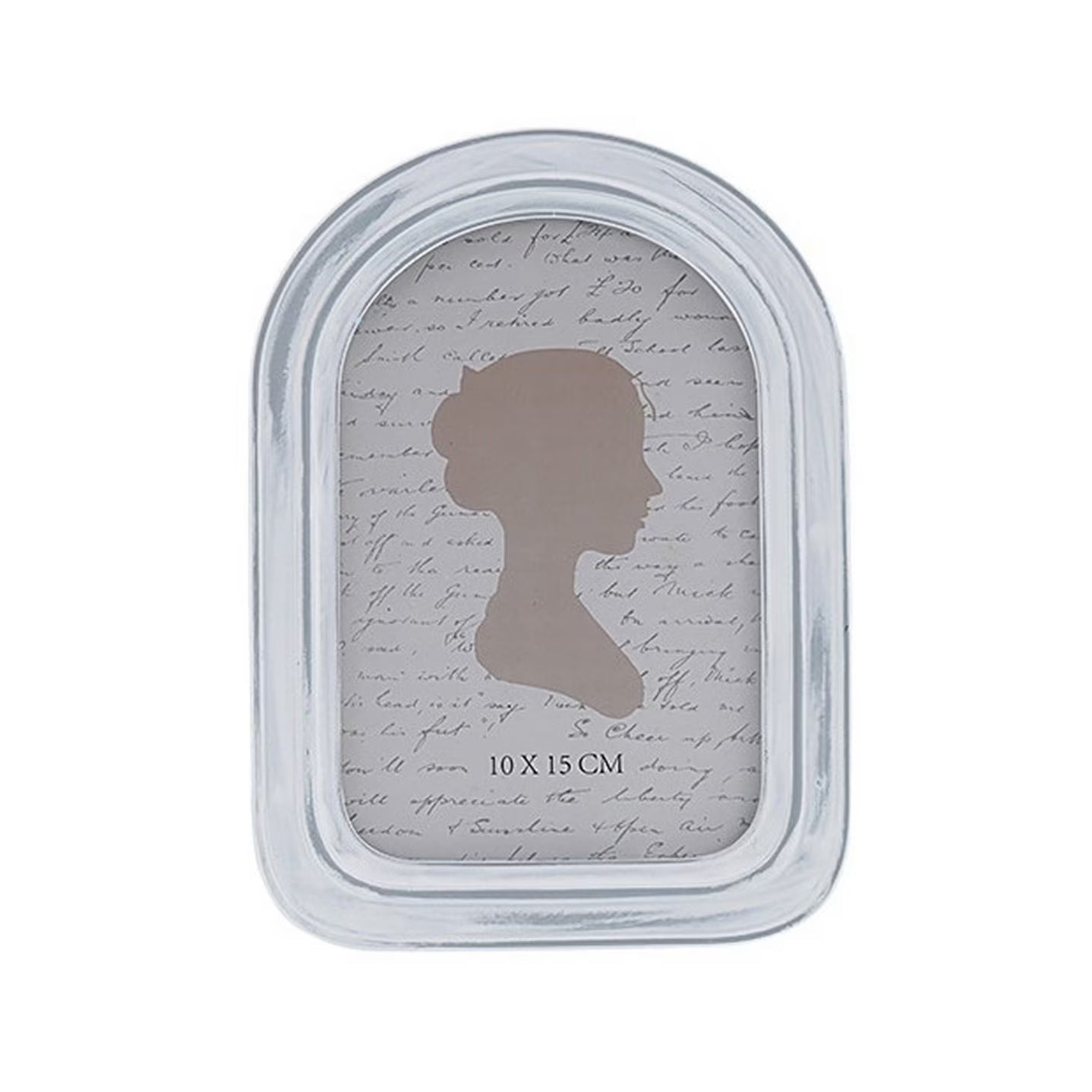 White Wash Round Top Photo Frame