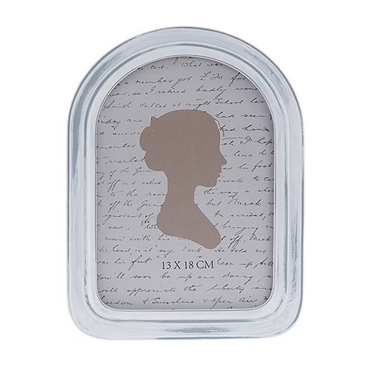 White Wash Round Top Photo Frame