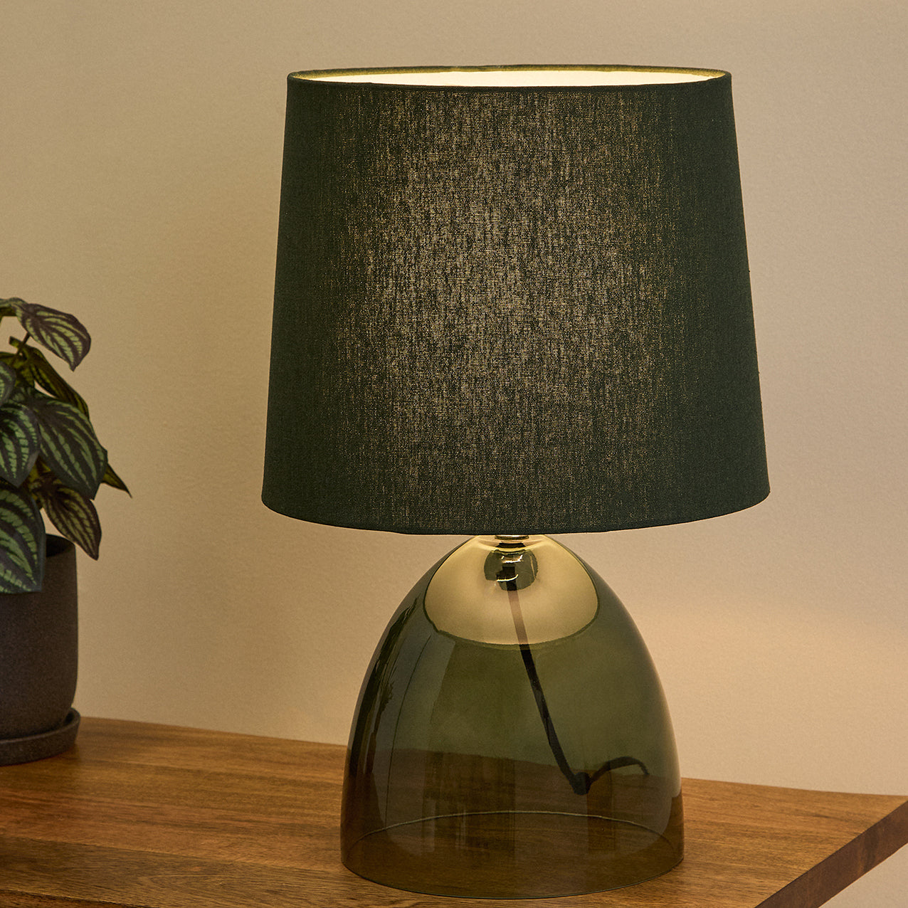 Telmo Glass Table Lamp Green
