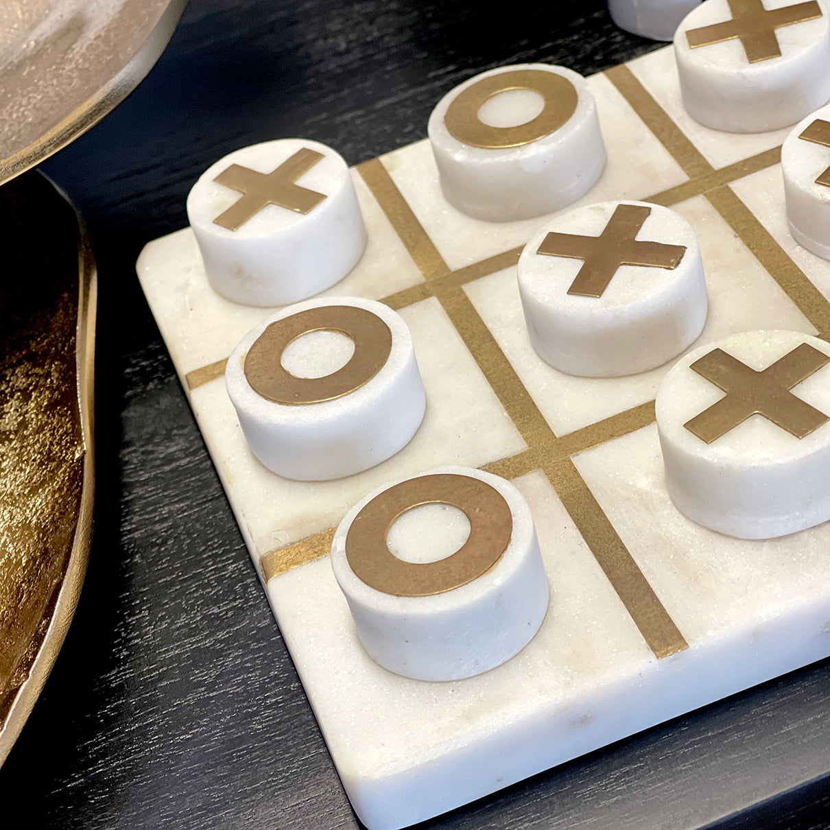 Tic Tac Toe White Marble