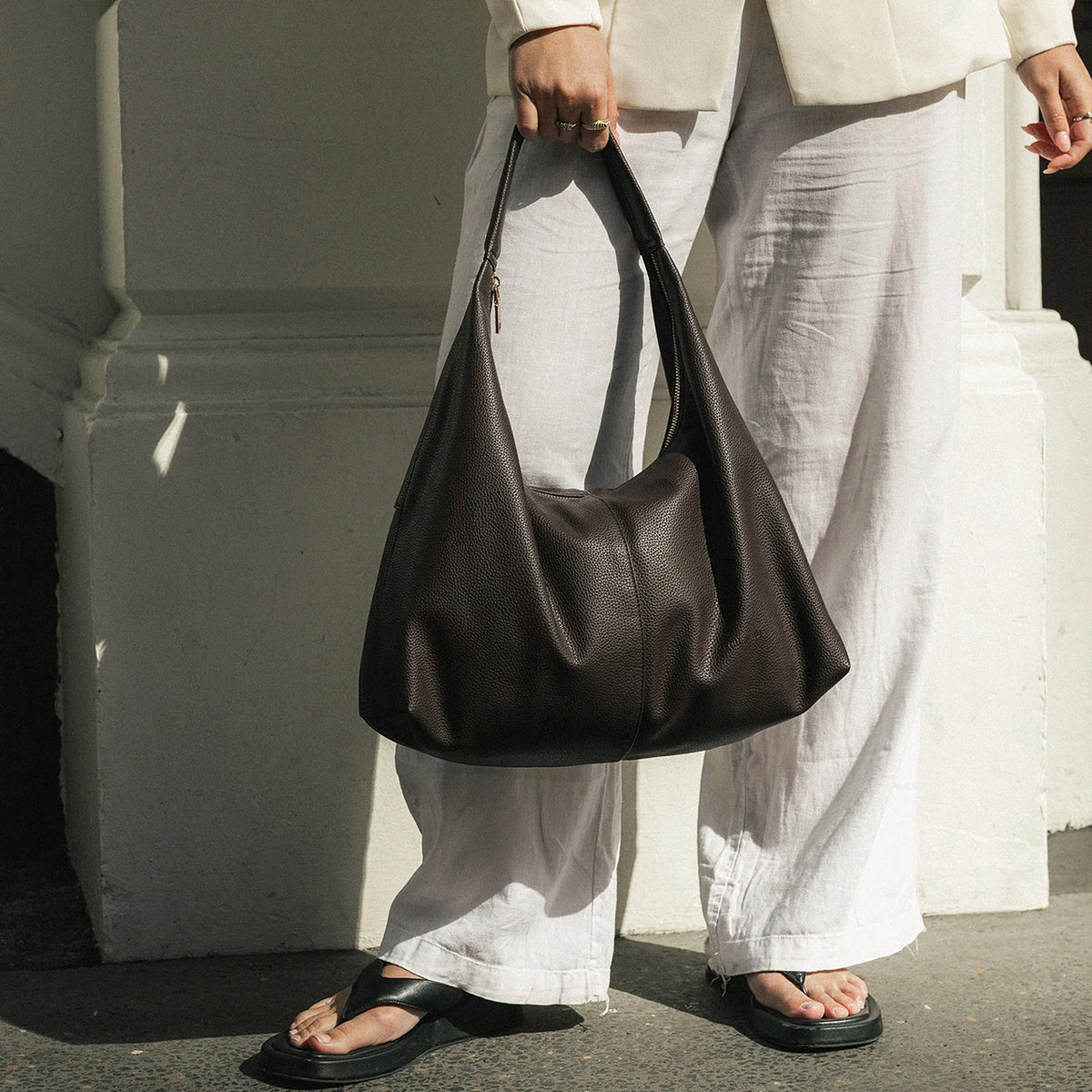 Valentina Slouch Shoulder Bag Chocolate