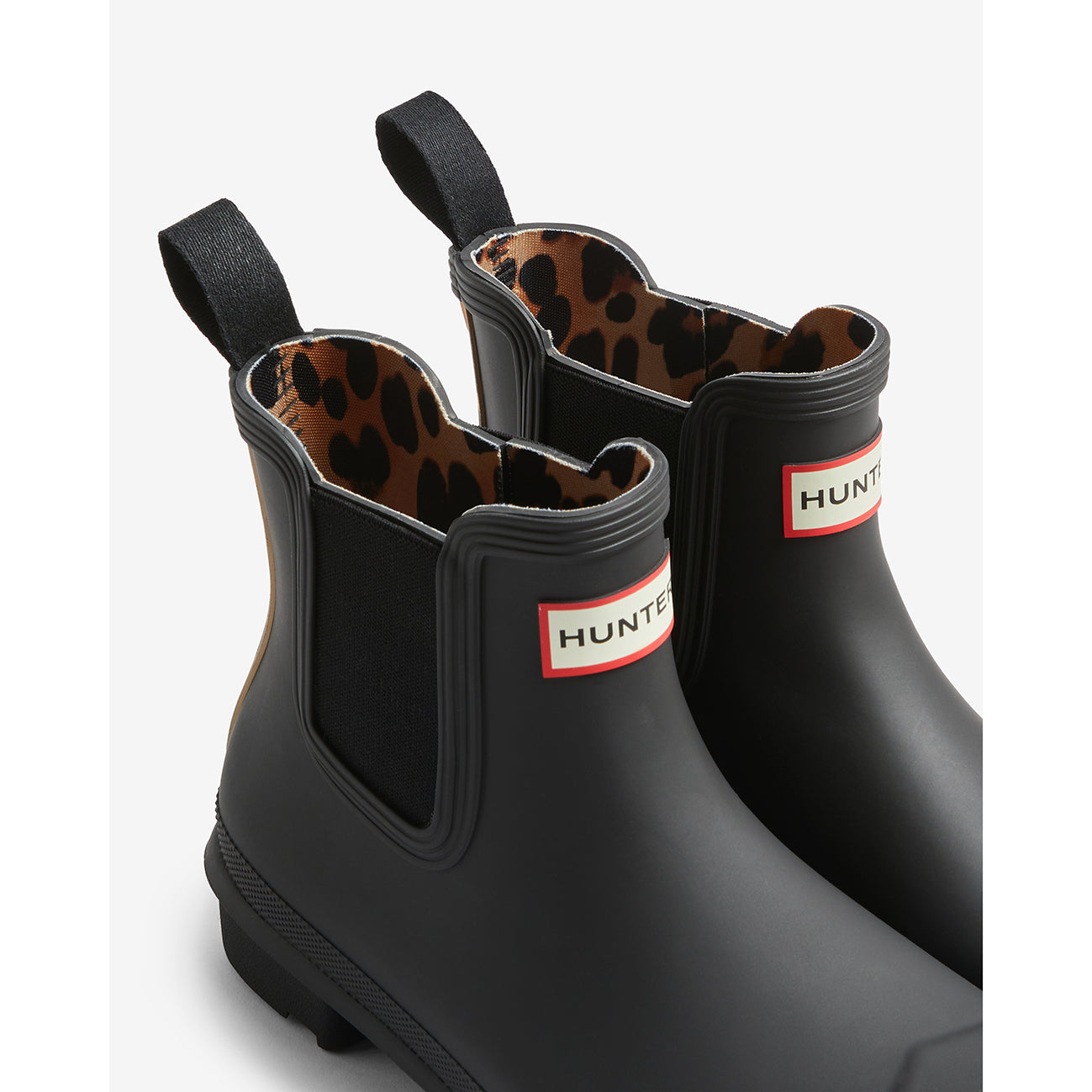 Women's Chelsea Leopard Backstrap Boot Black