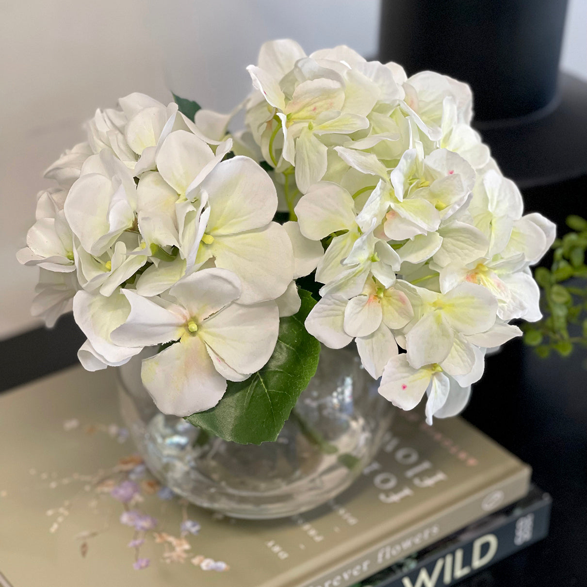 White Hydrangea Sphere Vase