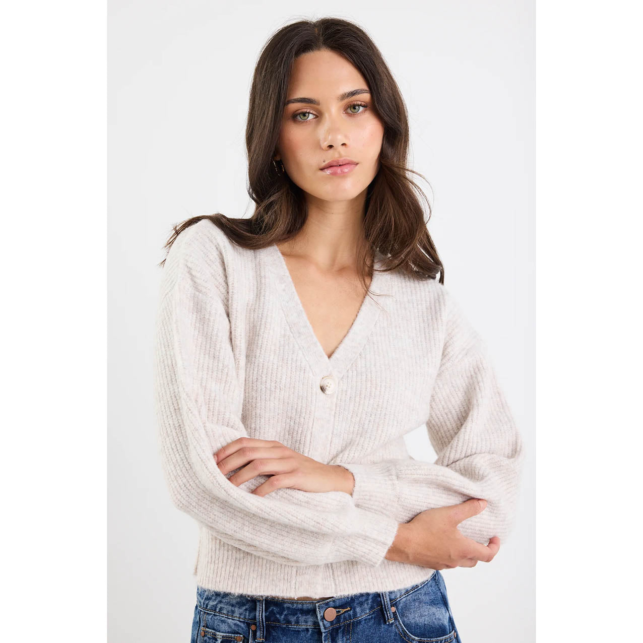 Wholesome Oat Chunky Knit Cardigan