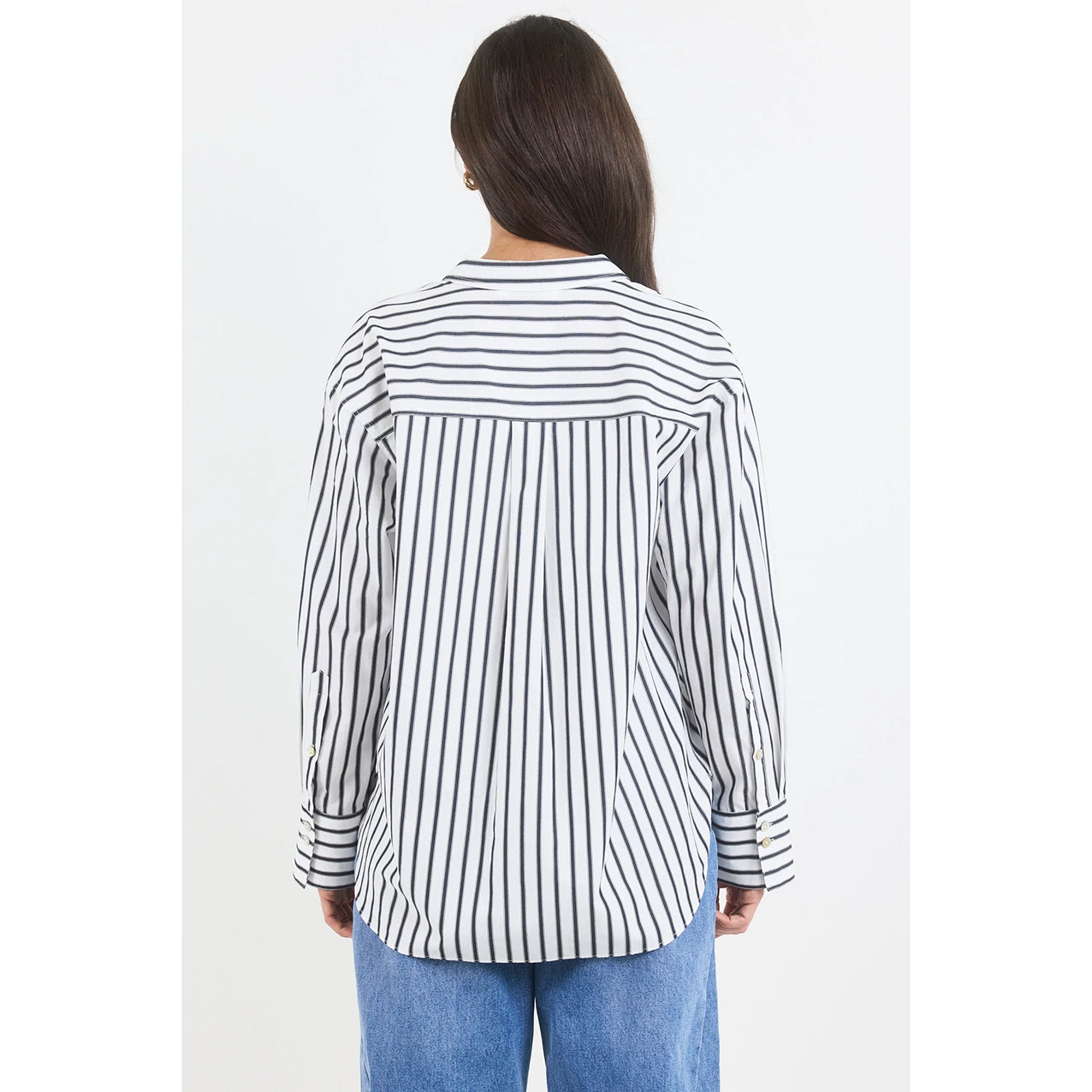 You Got This White/Black Stripe Boyfriend Shirt
