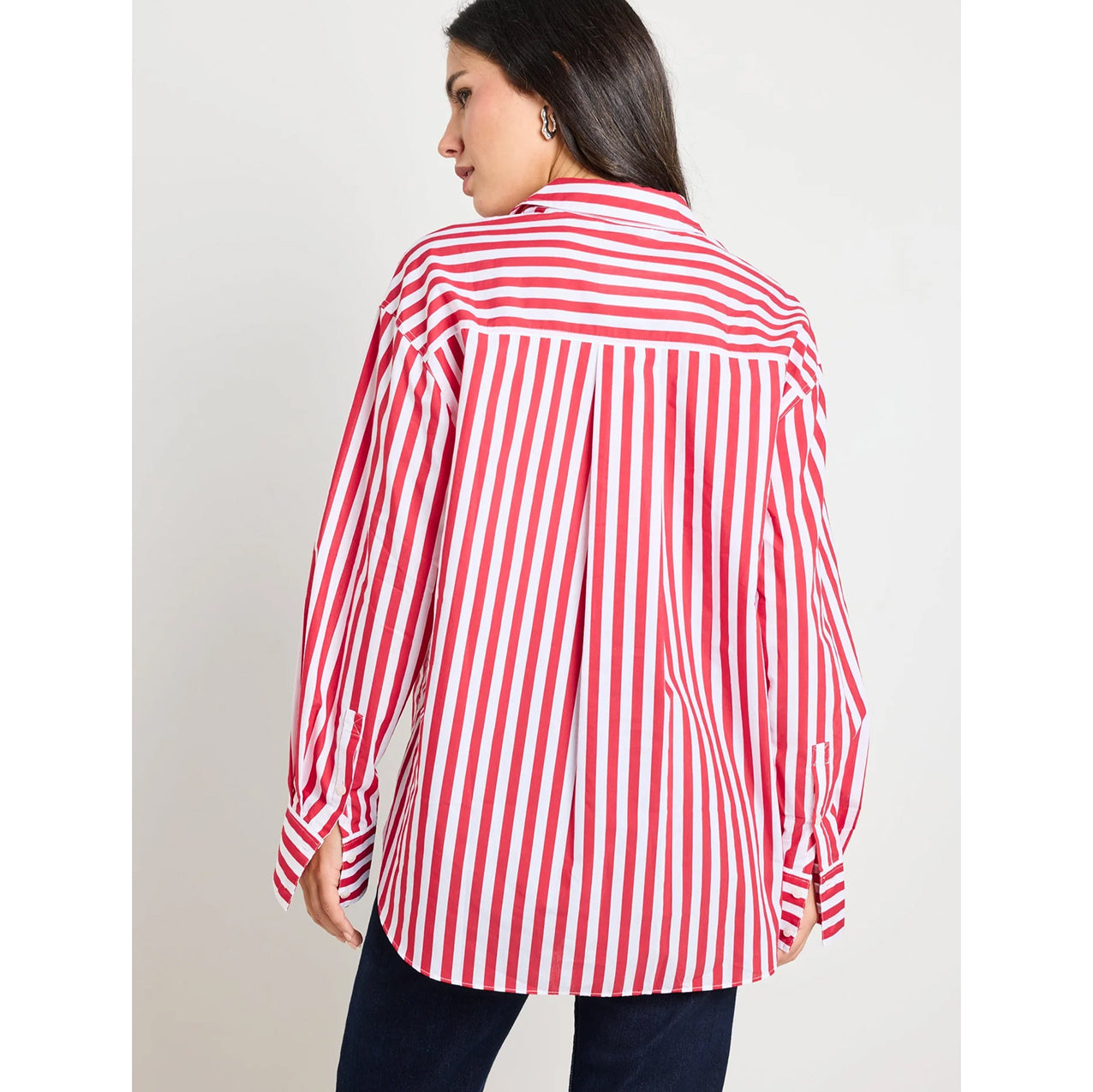 You Got This Red Stripe Oversized Shirt