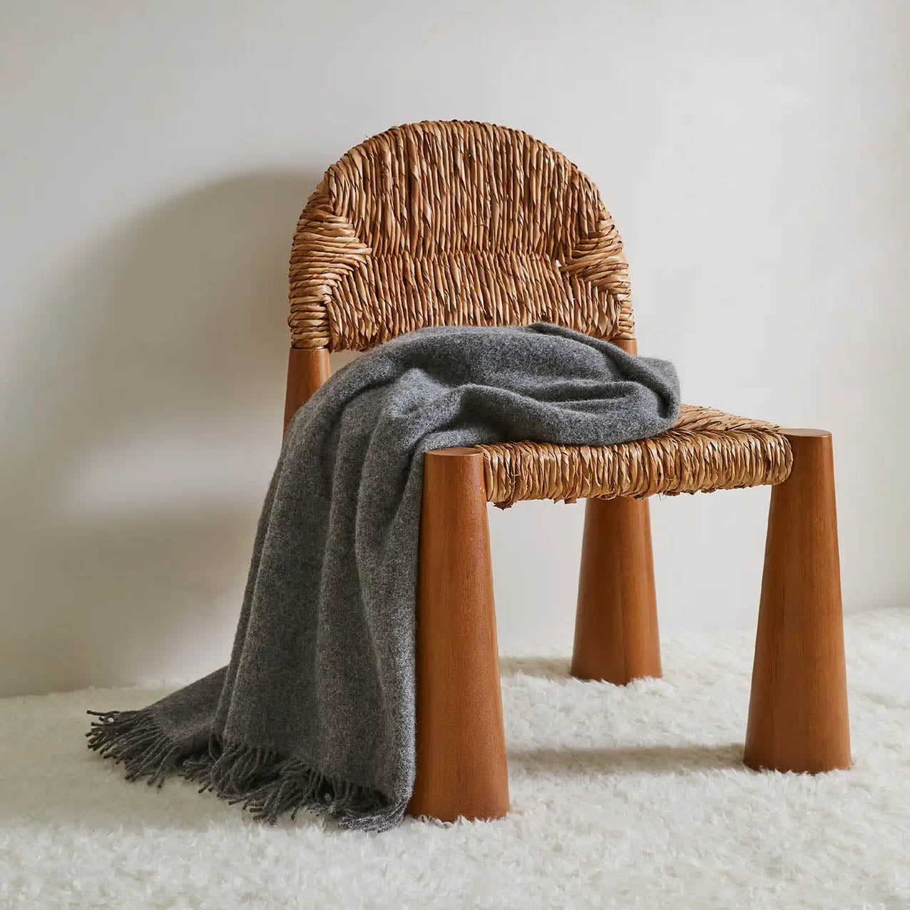Nevis Charcoal Wool Throw 130x200cm