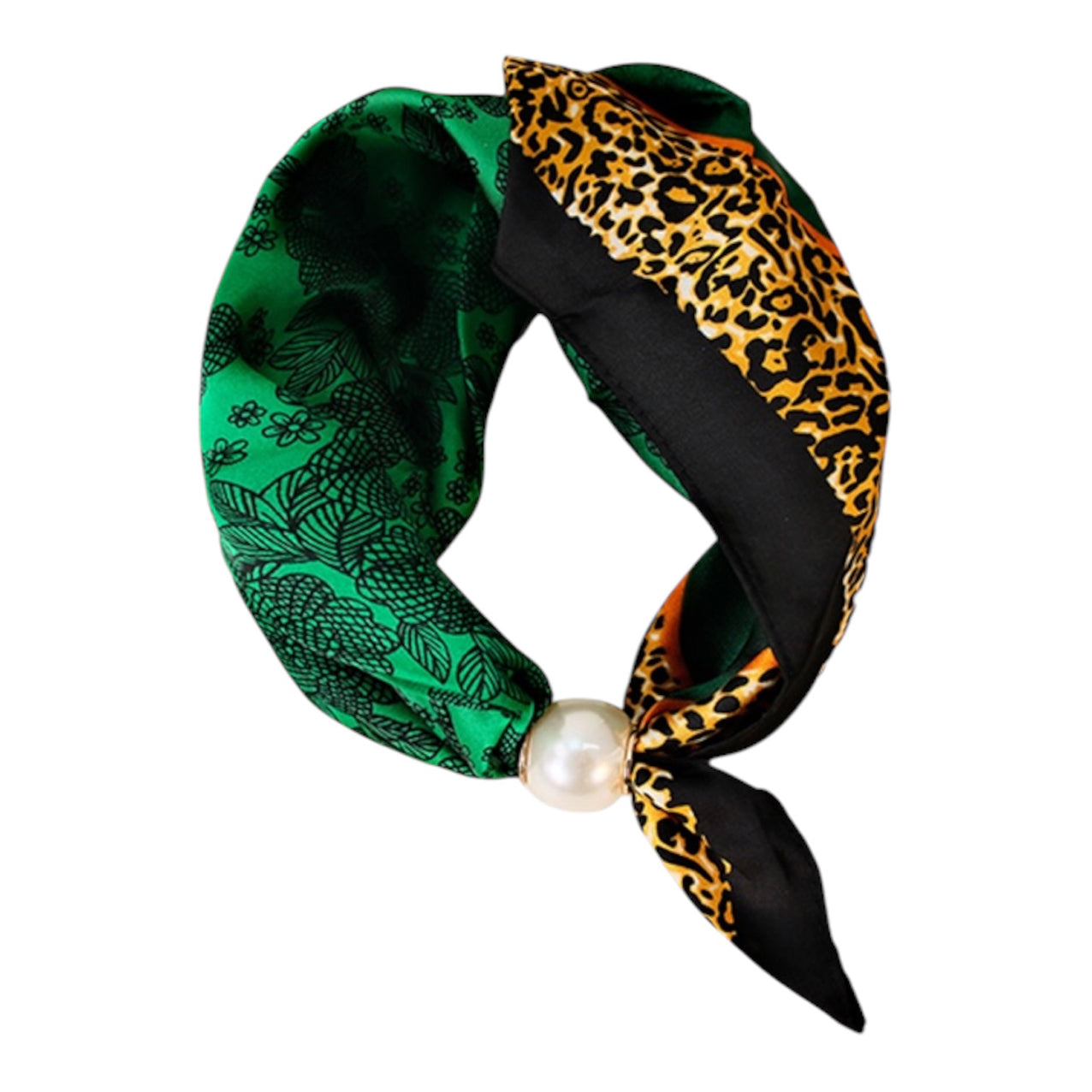 Pearl Fasten Neck Tie Emerald Safari