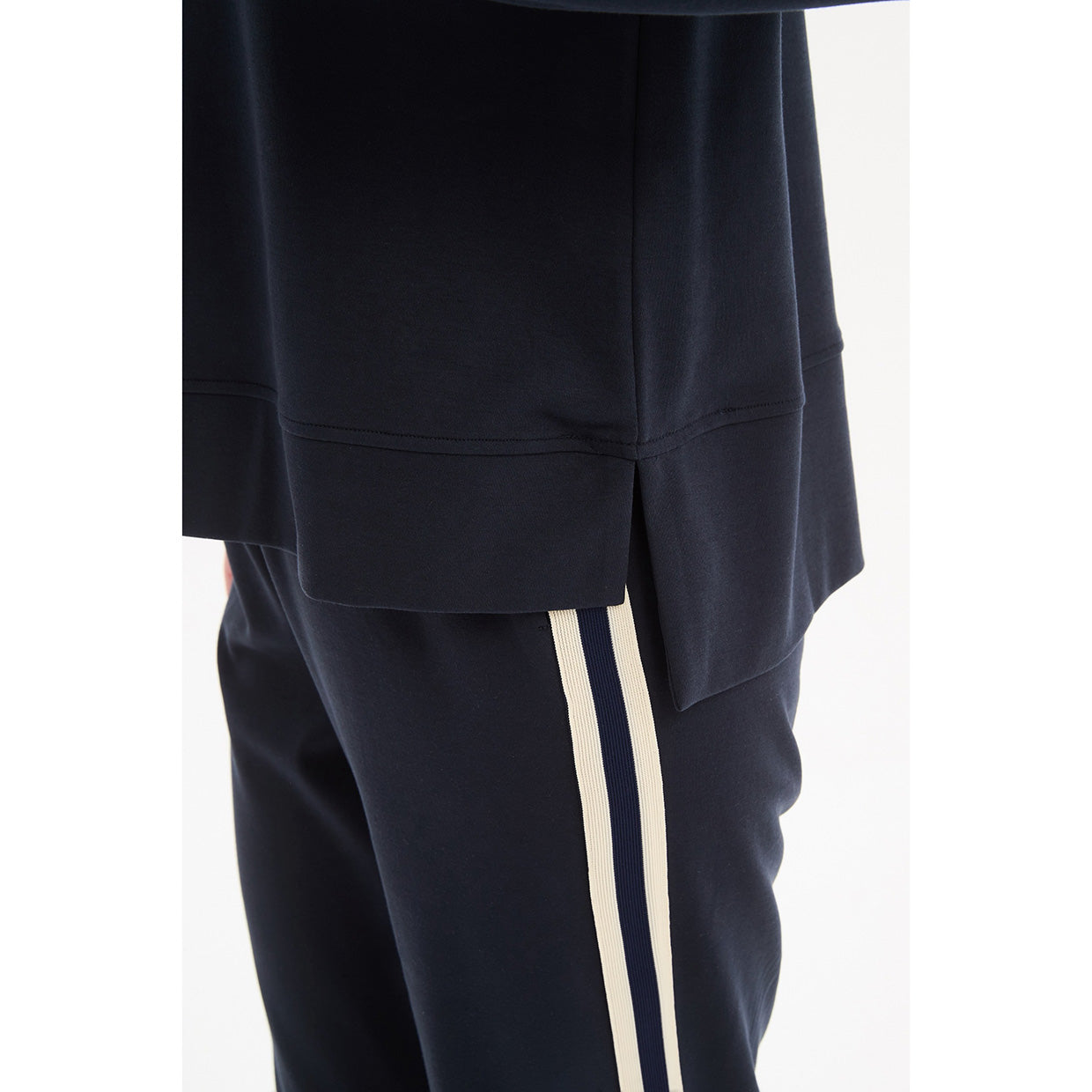 Stripe Sleeve Sweat Navy